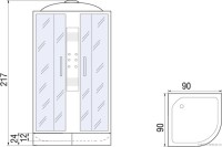 Душевая кабина River Temza 90/24 TH с сиденьем