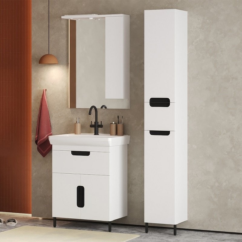 Тумба под умывальник Мадейра Н 55-01, Белый глянцевый (1)