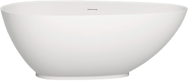 Ванна из искусственного камня Salini Paola S-Stone 160x75 см, отдельностоящая, матовая белая, овальная, со сливом-переливом, с донным клапаном