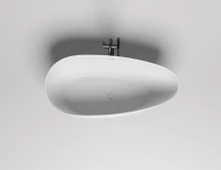 Ванна из искусственного камня Salini Paola S-Stone 160x75 см, отдельностоящая, матовая белая, овальная, со сливом-переливом, с донным клапаном