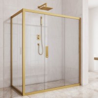 Душевой уголок Kubele DE019 R3-CLN-BR 140х100 см, профиль бронза
