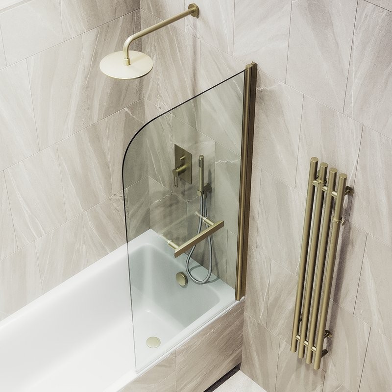 Шторка на ванну Maybahglass MGV-782-2 70x140, профиль бронза, стекло прозрачное