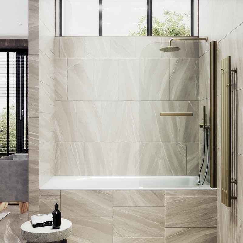 Шторка на ванну Maybahglass MGV-782-2 70x140, профиль бронза, стекло прозрачное