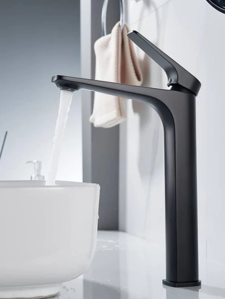 Смеситель для раковины высокий Shevanik S4211H, черный