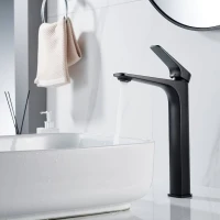 Смеситель для раковины высокий Shevanik S4211H, черный Смеситель для раковины высокий Shevanik S4211H, черный
