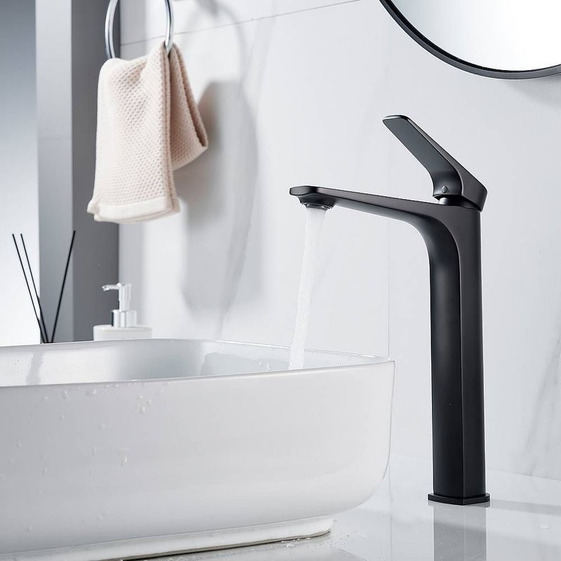 Смеситель для раковины высокий Shevanik S4211H, черный