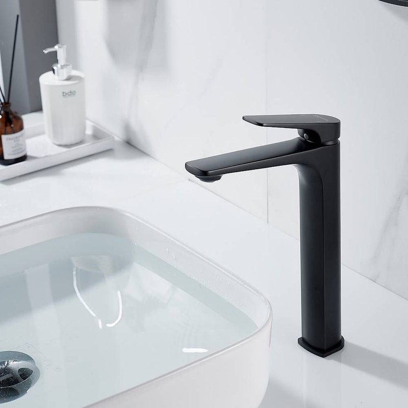 Смеситель для раковины высокий Shevanik S4211H, черный