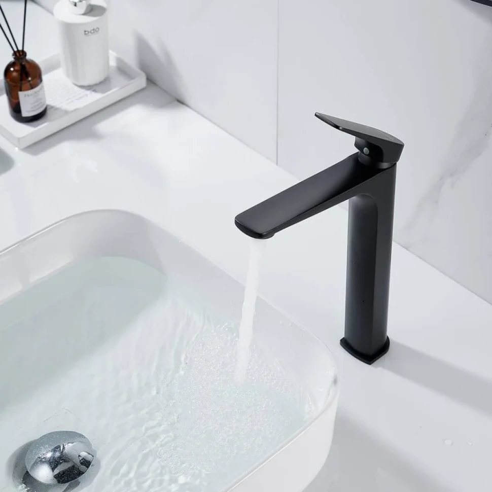 Смеситель для раковины высокий Shevanik S4211H, черный