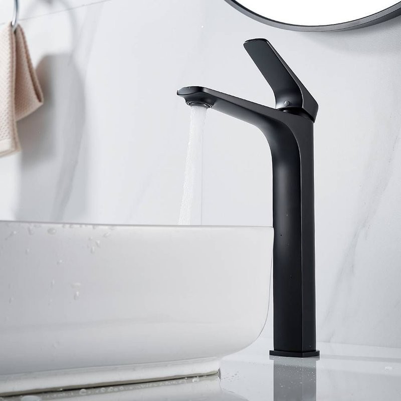 Смеситель для раковины высокий Shevanik S4211H, черный