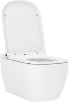 Комплект Lavinia Boho Унитаз подвесной Smart V-Clean 3359101R безободковый, с микролифтом + Инсталляция RelFix 38010010 + Кнопка RelFix 38050601 матовая черная, белая + Дозатор RelFix 38040010