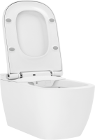 Комплект Lavinia Boho Унитаз подвесной Smart V-Clean 3359101R безободковый, с микролифтом + Инсталляция RelFix 38010010 + Кнопка RelFix 38050601 матовая черная, белая + Дозатор RelFix 38040010