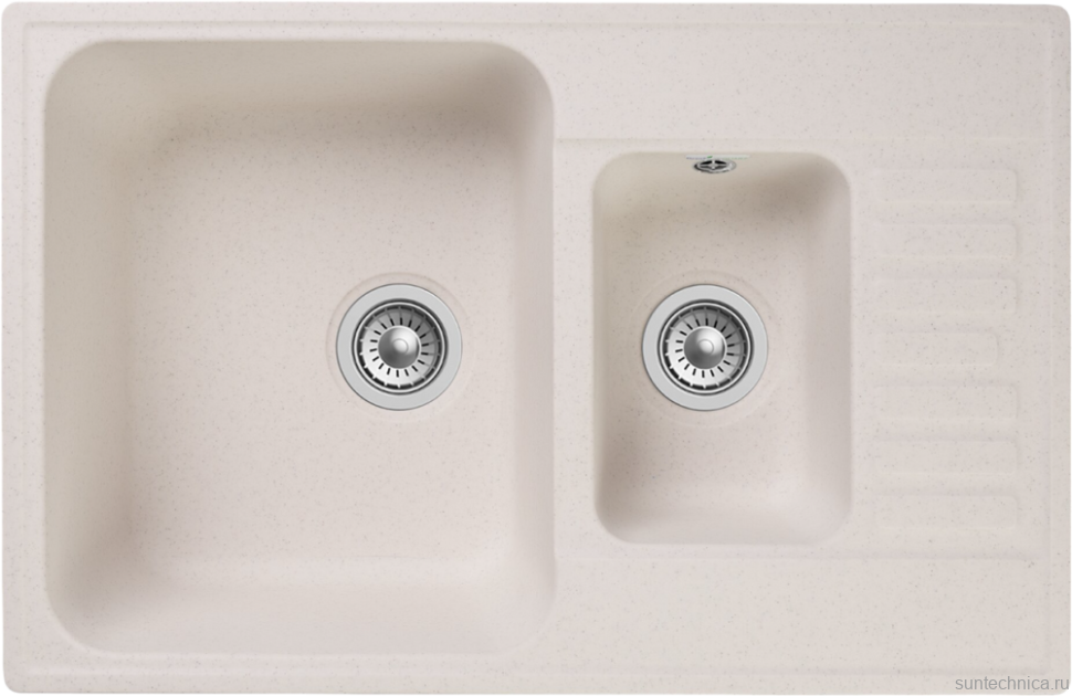 Комплект  Мойка кухонная GranFest Quarz Z 21K белая + Смеситель для кухни Dorff Logic D3007533 белый