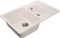 Комплект  Мойка кухонная GranFest Quarz Z 21K белая + Смеситель для кухни Dorff Logic D3007533 белый