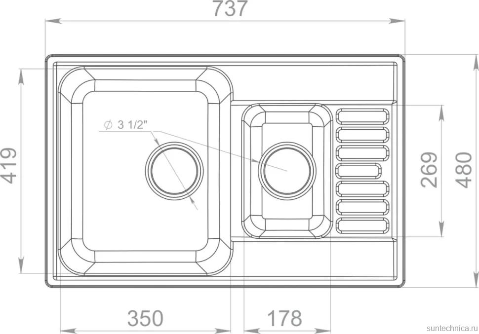 Комплект  Мойка кухонная GranFest Quarz Z 21K белая + Смеситель для кухни Dorff Logic D3007533 белый