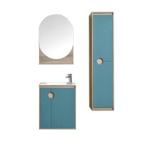 Шкаф-пенал для ванной AQUATON Анси 35 морская волна