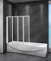 Шторка на ванну Cezares Relax V-4-100/140-C-Bi стекло прозрачное