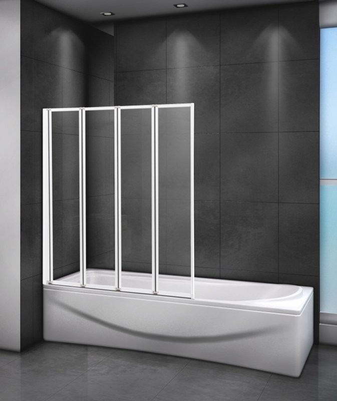 Шторка на ванну Cezares Relax V-4-100/140-C-Bi стекло прозрачное