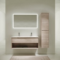 Тумба с раковиной Sancos Marmi 1.0 120 на двоих, дуб галифакс натуральный