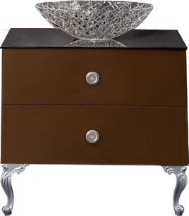 Тумба с раковиной Armadi Art NeoArt 80 шоколад, с ручками Satine хром, с ножками