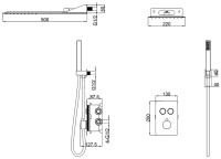 Душевой комплект SantiLine SL-9014 хром, С ВНУТРЕННЕЙ ЧАСТЬЮ