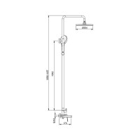 Душевая стойка Gappo G99-39 G2499-39 оружейная сталь