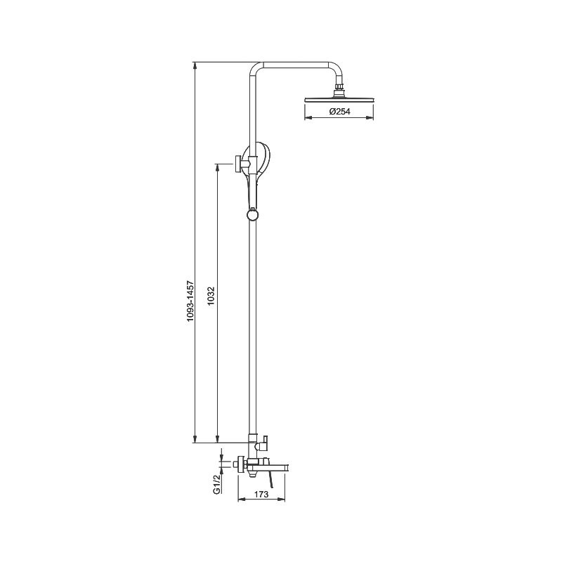 Душевая стойка Gappo G99-39 G2499-39 оружейная сталь