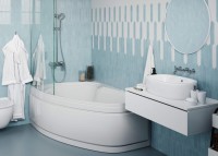 Акриловая ванна Vagnerplast Avona L 150x90 см, угловая, левая, пристенная, белая, асимметричная, с каркасом