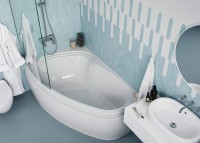 Акриловая ванна Vagnerplast Avona L 150x90 см, угловая, левая, пристенная, белая, асимметричная, с каркасом