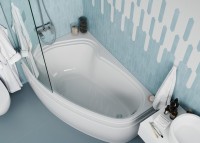 Акриловая ванна Vagnerplast Avona L 150x90 см, угловая, левая, пристенная, белая, асимметричная, с каркасом