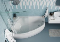 Акриловая ванна Vagnerplast Avona L 150x90 см, угловая, левая, пристенная, белая, асимметричная, с каркасом