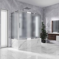 Шторка на ванну Kubele DE019 P2U-MAT-CH 150х80 см, профиль хром
