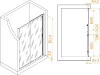 Душевая дверь в нишу RGW Passage PA-14 Gr 140 см, профиль серый, стекло прозрачное