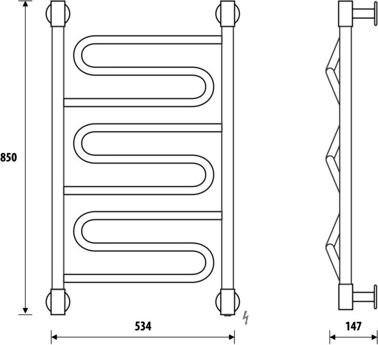 Полотенцесушитель электрический Energy Bravo2 85x50