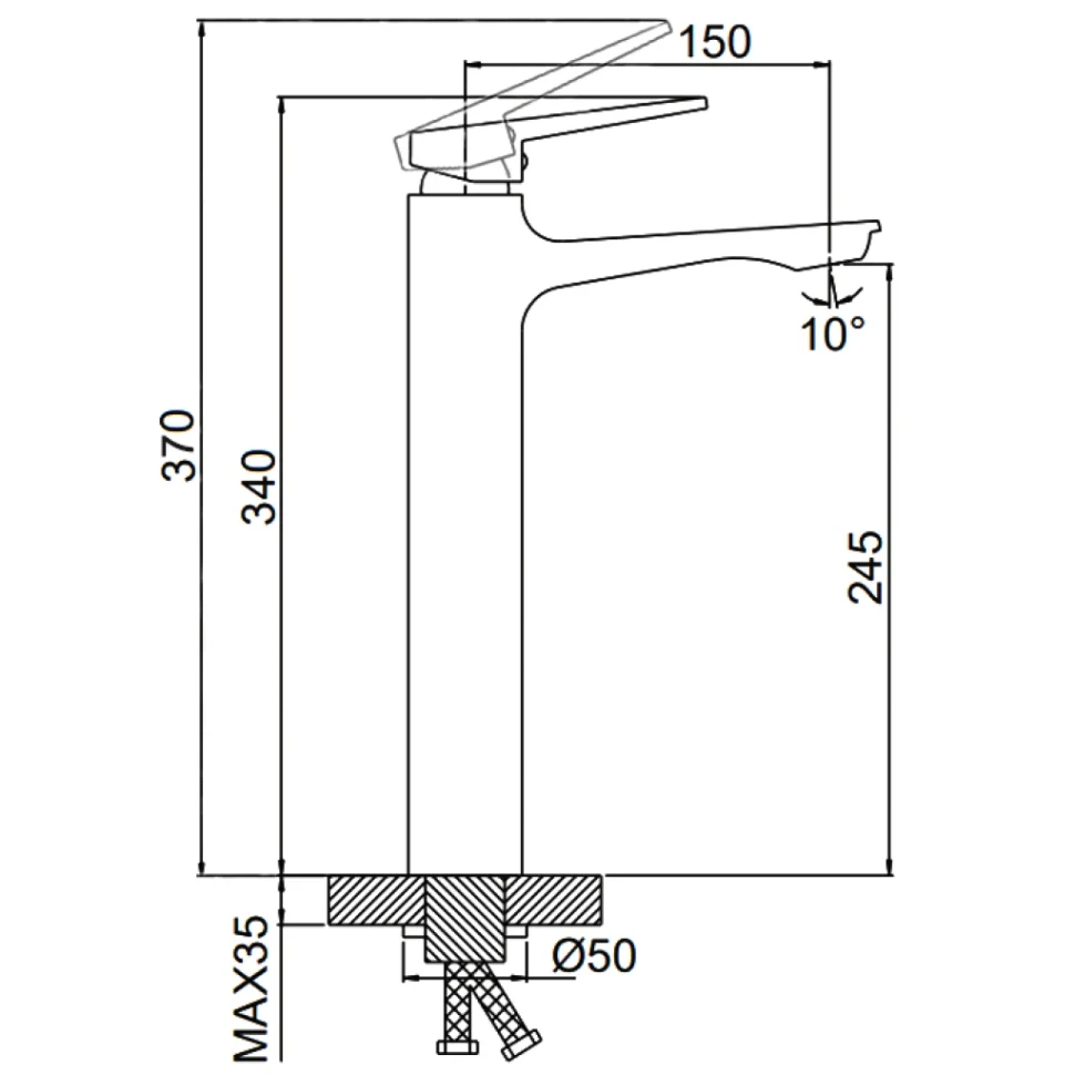 Смеситель для раковины Frap H52 F1052-66 черный