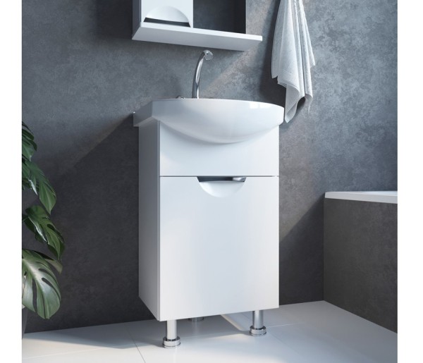 Тумба под умывальник Элеганс-50 I тумба для ванной Mixline 50х29х83 Белый ПВХ