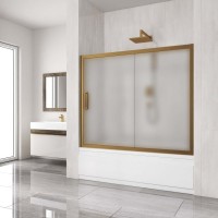 Шторка на ванну Kubele DE019 P2-MAT-BR 150х150 см, профиль бронза