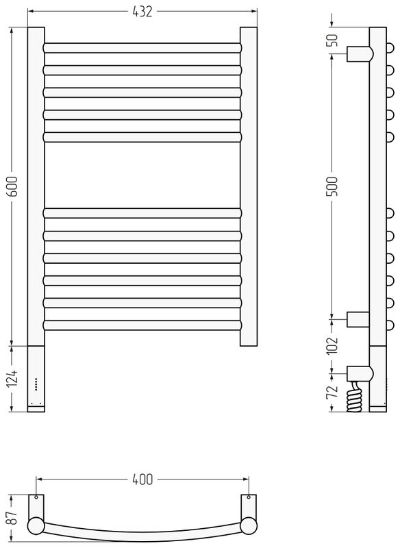 Полотенцесушитель электрический Сунержа Богема 3.1 071-6002-6040 70x45 см, подключение слева, сатин, лесенка