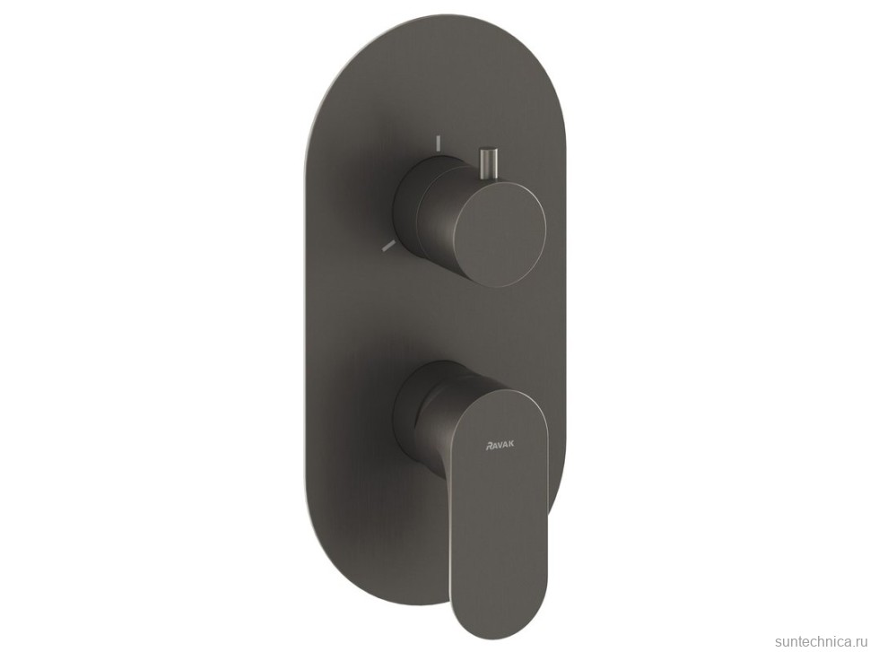 Встраиваемый смеситель для душа и ванны Ravak Eleganta EL 068.20GB.O3 брашированный графит