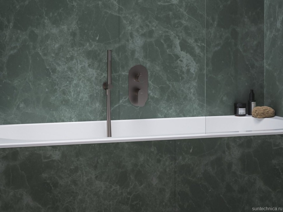 Встраиваемый смеситель для душа и ванны Ravak Eleganta EL 068.20GB.O3 брашированный графит