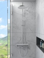 Душевая стойка VitrA Core Round A47309EXP с термостатом, хром