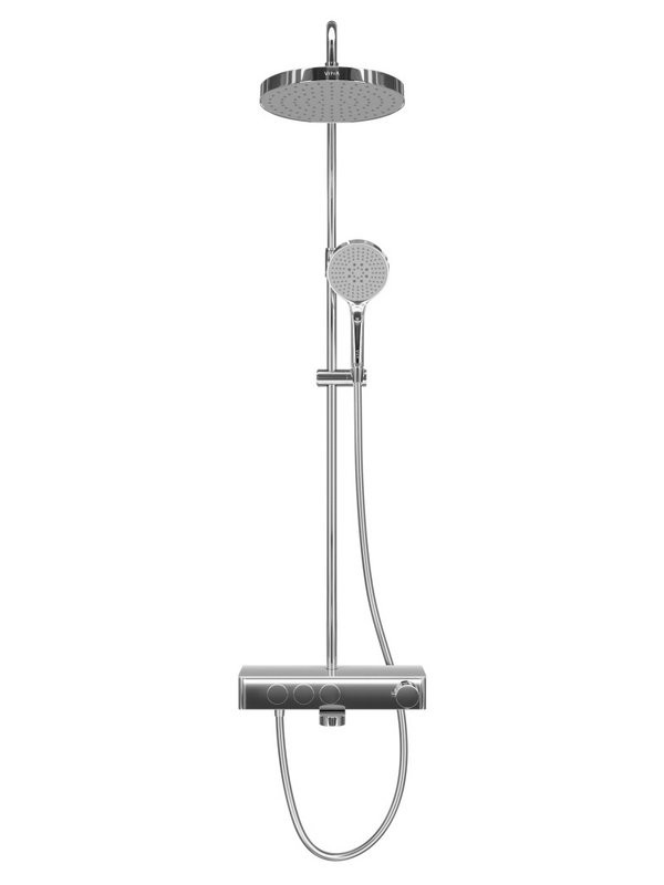 Душевая стойка VitrA Core Round A47309EXP с термостатом, хром