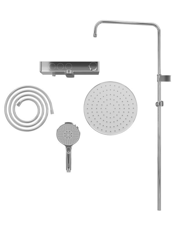 Душевая стойка VitrA Core Round A47309EXP с термостатом, хром