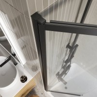 Шторка на ванну BelBagno Luce VF-11-80/145-C-NERO профиль матовый черный, стекло прозрачное