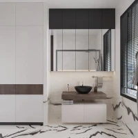 Мебель для ванной комнаты VitrA Ольборг 50: столешница 100, без отверстий, дуб карпентер + 2 тумбы 50