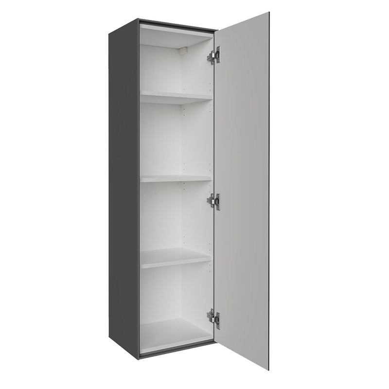 Шкаф-пенал для ванной Grossman Кристалл 35 подвесной, матовый графит