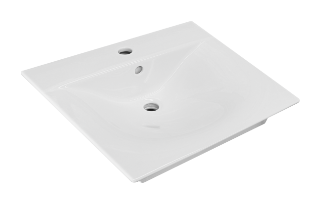 Тумба с раковиной Mixline Брикс 50 2 ящика, глянцевая белая, раковина Breeze 50