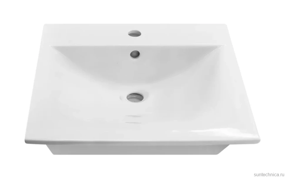Тумба с раковиной Mixline Брикс 50 2 ящика, глянцевая белая, раковина Breeze 50