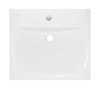 Тумба с раковиной Mixline Брикс 50 2 ящика, глянцевая белая, раковина Breeze 50