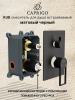 Встраиваемый смеситель для душа и ванны Caprigo Kub 54-051-ner черный