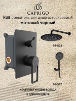 Встраиваемый смеситель для душа и ванны Caprigo Kub 54-051-ner черный